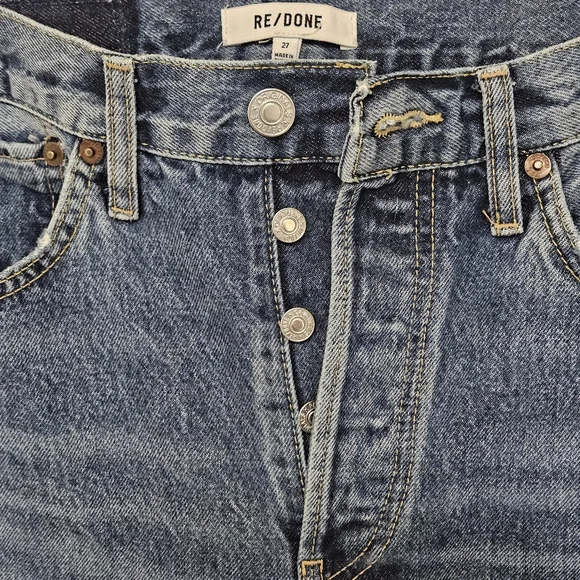 📌241 RE/DONE DISTRESSED  90S HIGH RISE LOOSE JEANS WOMEN'S SIZE 27 - Picture 10 of 15